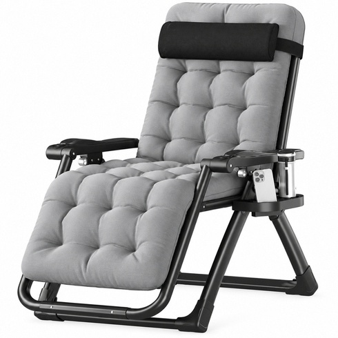 Lehátko zero gravity ZFF001, 180 x 67 cm, nosnosť 150 kg, čierno/sivé - A