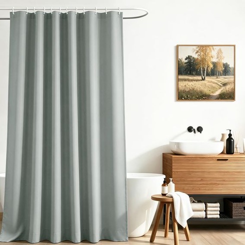 Sprchový záves Lerores 200x160 cm šedý, so spevneným lemom, protiplesňová textília, vodoodpudivý,