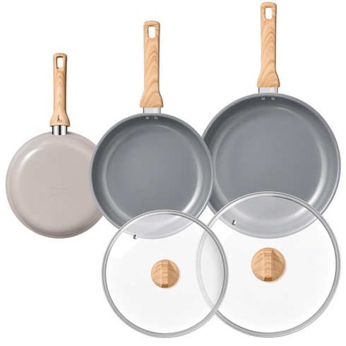 Sada panvíc N90031LID, 20/24/28 cm, 2 pokrievky, indukčná, šedá - N
