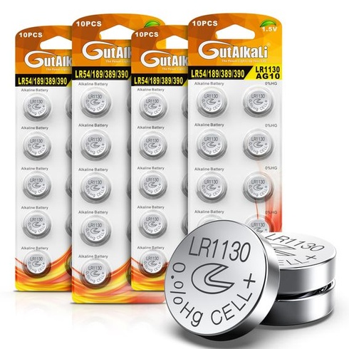 GutAlkaLi LR1130 40-dielna sada gombíkových batérií AG10 l1131 189 1,5V alkalická batéria LR54