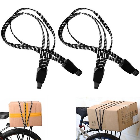 Súprava 2 popruhov na upevnenie bicyklov, 3 popruhy na nosič batožiny v 1, nastaviteľné elastické