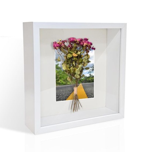 ALULU 3D fotorámik k výplni, hĺbka 5 cm, biely - 21,6 x 21,6 x 6,5 cm