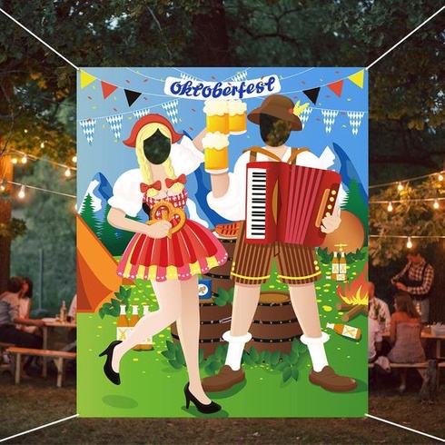HOWAF Vtipný fotorekvizitný banner s motívom Oktoberfestu na dekoráciu Oktoberfestu, látkové