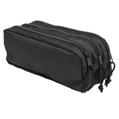 Idena 20121 - Peračník s 3 priehradkami na zips, cca 9 x 23 x 10 cm, čierny, 3 priehradky