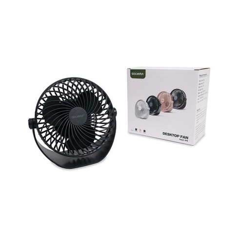 Stolní ventilátor SOLMIRA s dobíjecí baterií, zelený, USB typu C, přenosný, bezdrátový, certifikace