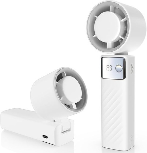 Ruční ventilátor, mini přenosný ventilátor s LCD displejem a 199 rychlostmi, tichý USB ventilátor s