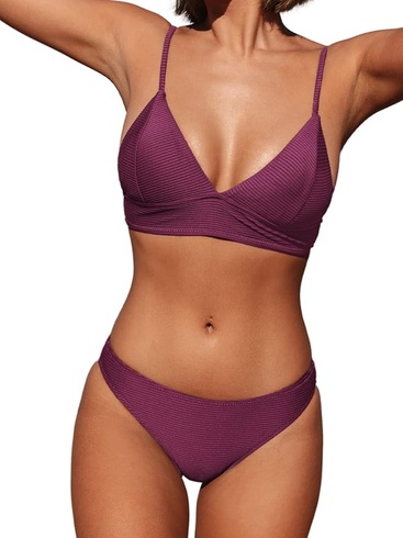 Dámske bikiny Cupshe High Waist veľ L lila