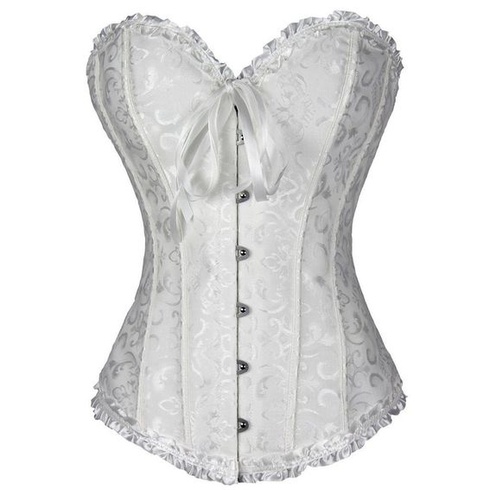 Dámsky sexy vintage korzet s korzetom a šatkou Everbellus, veľkosť 5XL, biely