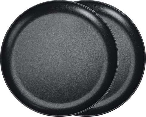 Súprava 2 plechov na pizzu Herogo, okrúhly plech na pizzu z nerezovej ocele s priemerom 30 cm s nepriľnavým