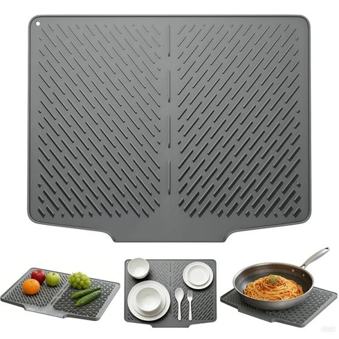 Silikonová odkapávací podložka BuyCard – skládací kuchyňská podložka 40x32 cm s odtokem a