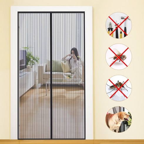 MYCARBON Sieť proti hmyzu na balkónové dvere, silnejšia magnetická ochrana proti hmyzu, dvere 70x200