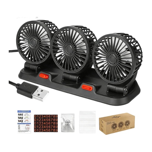 USB ventilátor GOMETY trojitý, černý