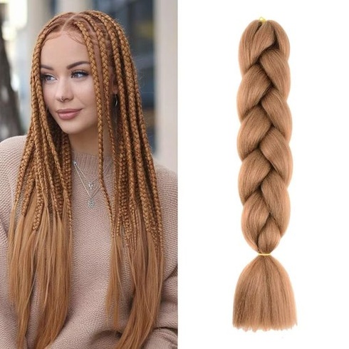 #30 Hnědý tón Syntetické vlasy na zaplétání 24 palců 1 ks Easy Jumbo Braid Přednatažené