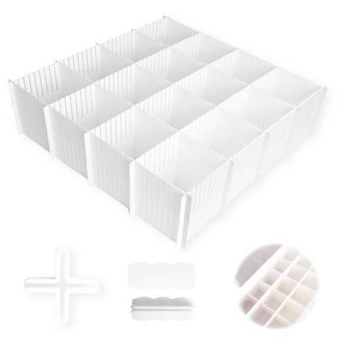 10 deliacich prepážok do zásuviek, organizér do zásuviek 38x11 cm, nastaviteľná vložka do zásuvky do