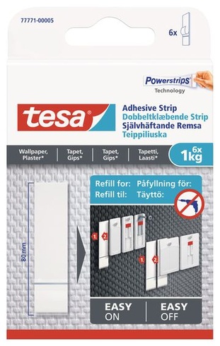 Tesa 77771-00002-00 Lepicí proužky na zavěšení obrazů, tapet, bílé, 1,0 kg