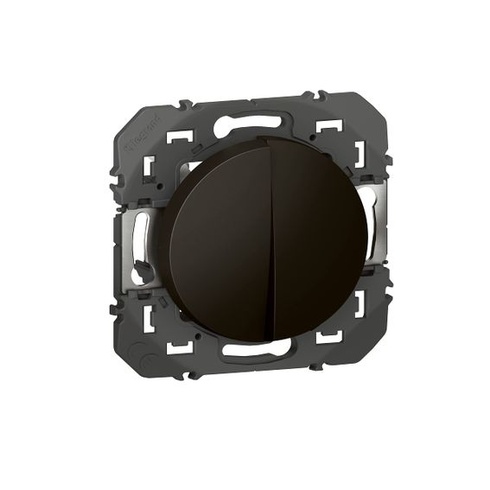 Legrand - Dvojitý alebo prepínací spínač Dooxie 10AX 250V ~ Čierny - Blister