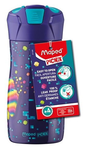 Nerezová fľaša na pitie PIXEL PARTY 430 ml