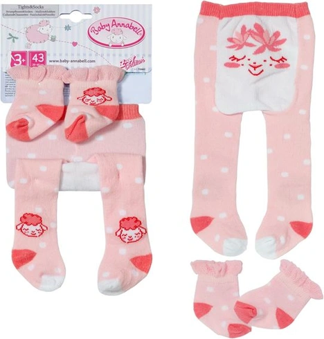 Punčocháče a ponožky Baby Annabell v různých barevných kombinacích pro panenky o velikosti 43 cm,