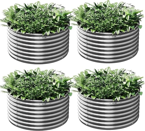 Květináč Groveleaf 4 ks stříbrné