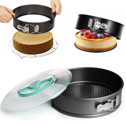 Kulatá dortová forma s víkem o průměru 24 cm, kulatá forma na pečení o průměru 24 cm, nepřilnavá