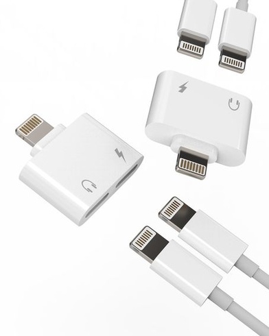 Adaptér Lightning Jack 2 v 1 (balenie 2 ks) Nabíjací kábel s dvojitým konektorom, príslušenstvo,