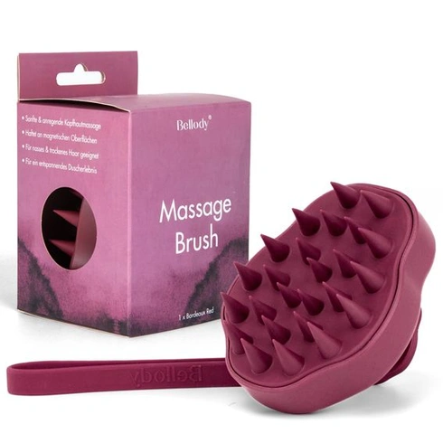 Bellody® Original Scalp Massage Brush, pre masáž a stimuláciu rastu vlasov (1 kus v bordovej červenej