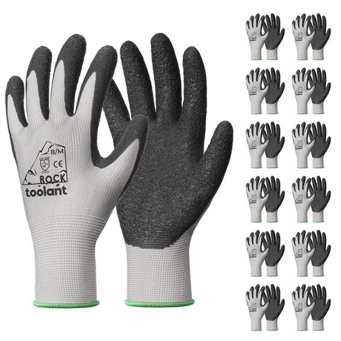 Pracovní rukavice toolant Crinkle Latex ve velkém balení, pogumované bezpečnostní pracovní rukavice