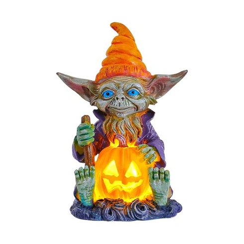 Halloweenská dekorace dýňová lucerna, podzimní dekorace dýňová figurka trpaslíka dýňová figurka s