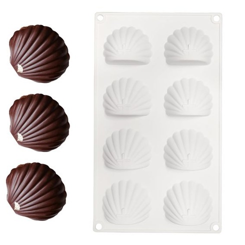 Silikónové formy na pečenie Madeleine s 8 otvormi, nepriľnavá forma na torty Madeleine, forma na