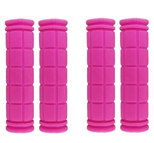 PLATT Protiskluzové měkké gumové cyklistické gripy pro jízdní kola/MTB/BMX (2 páry) růžové
