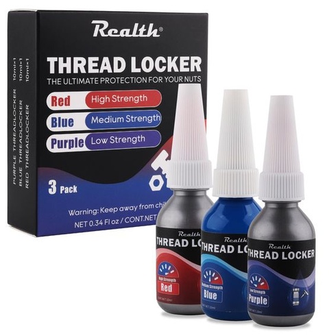 Zajišťovač závitů Realth modrá, červená a fialová 10ml x 3 kusy modrá, červená, fialová 10ml x 3