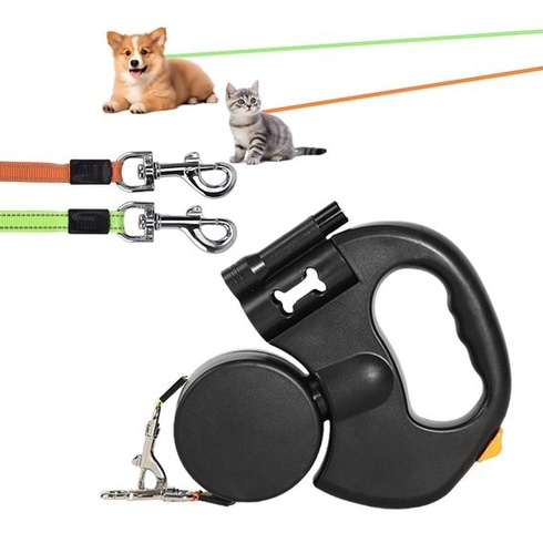 Zaťahovacie vodítko pre psov, 300cm zaťahovacie vodítko pre psov, obojstranné vodítko, otočné o 360 °,