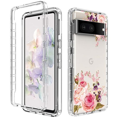 Ochranný kryt pre Pixel 6 Pro, kryt s kvetinovým designom, kompletná sada ochrany, tvrdá škrupina