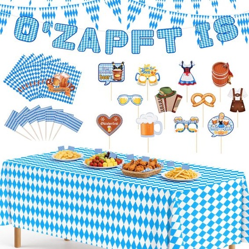 Sada dekorácií SelfTek Oktoberfest, bavorská dekorácia k pivnému festivalu Wiesn do záhrady a na párty