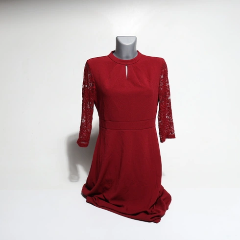 Dámské elegantní koktejlové šaty HOMEYEE s krajkovými rukávy a prošívanými ramínky, retro vzhled,