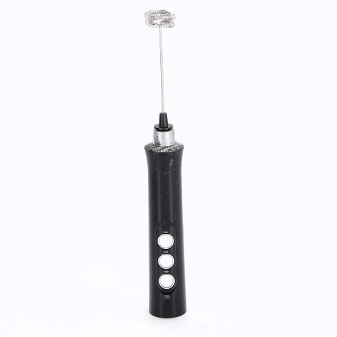 Elektrický napěňovač mléka se 3 rychlostmi, dobíjecí přes USB, se 3 metličkami, elektrický