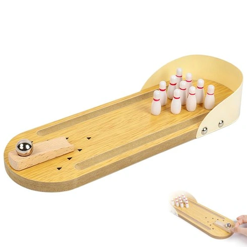 HhBdy Bowling 10 kuželek 1 ocelová koule Skittle hra pro děti kompaktní velikost