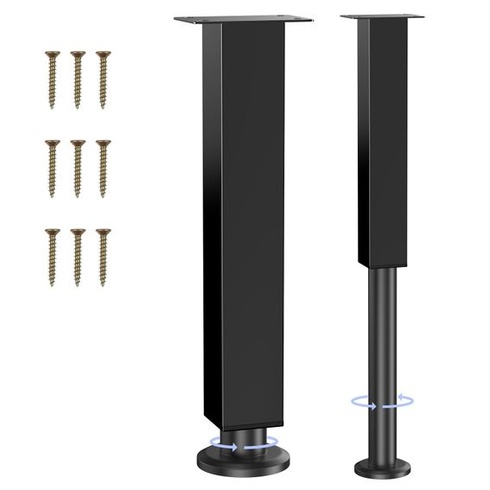 2 nábytkové nohy, nastaviteľná výška 25-42 cm, štvorcové, 25-42 cm
