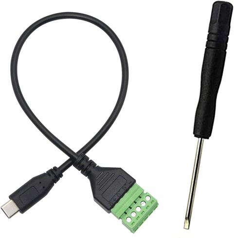 XMSJSIY Konektor konektoru USB C, samec USB typu C na 5kolíkovou šroubovací samici pro nabíjení a
