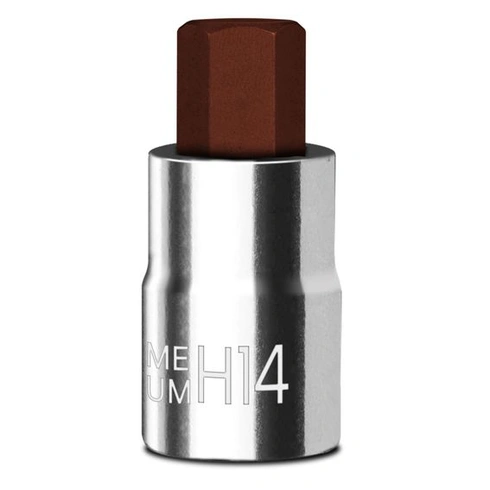Červená 14mm imbusová vložka bitu | 1/2 palce (12,5 mm) H14 šestihranná hlavice | 55mm délka rázové