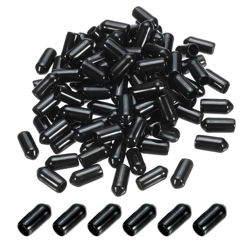 PATIKIL 150 ks gumových koncovek 5,5 mm flexibilních krytek šroubů černé 5,5 mm