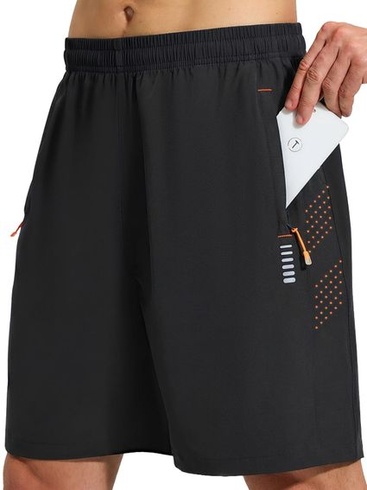 Pánské sportovní kraťasy Cimic s kapsou na zip, běžecké kraťasy, funkční, velikost L, černé