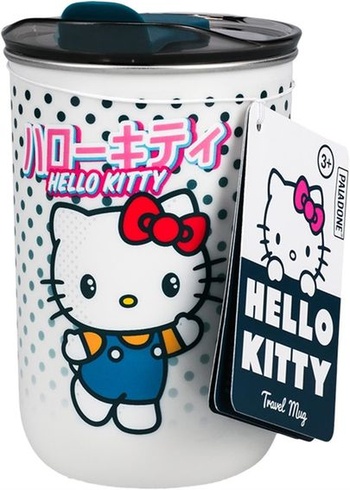 Cestovný hrnček Paladone Hello Kitty – Oficiálne licencovaný hrnček na kávu Sanrio s viečkom,