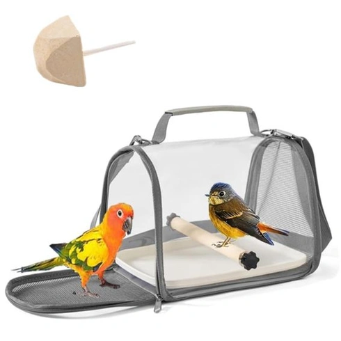 Přepravní taška pro ptáky, přepravní box pro ptáky, plně průhledný, 19 * 26 * 19 cm, přenosný