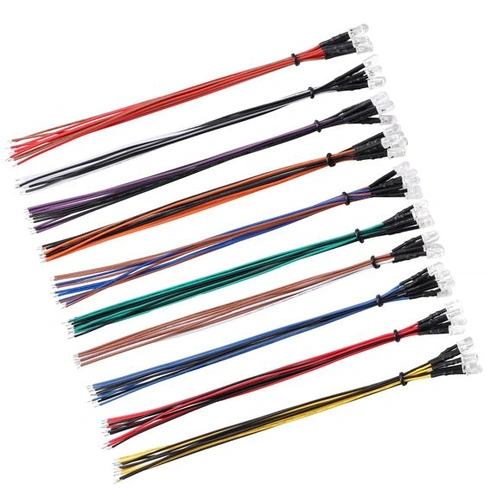 YIXISI 50 kusov 5mm diódové svetlo, 12V 20cm predzapojené LED, predzapojené svetlo, LED svetelné