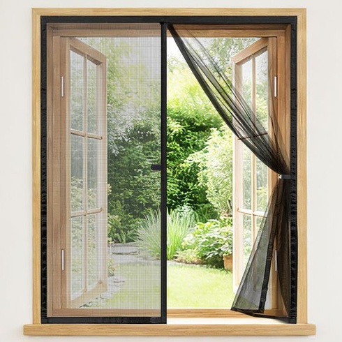 Magnetická sieť proti hmyzu okienko 60x90 cm, sklolaminátová sieťovina, čierna 60x90 (ŠxV) cm Čierna,