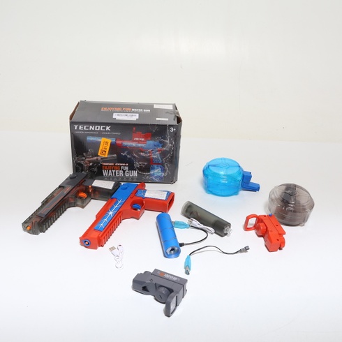 Elektrické vodné pištole Tecnock, sada 2 kusov pre deti a dospelých, automatické vodné pištole s LED