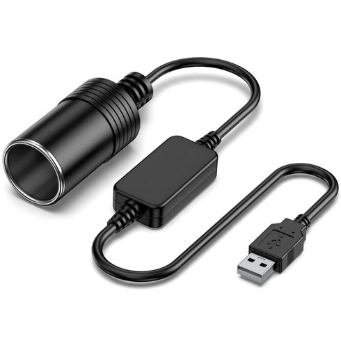Adaptérový kábel USB A na 12V do zapaľovača cigariet, menič 5V na 12V, 30 cm