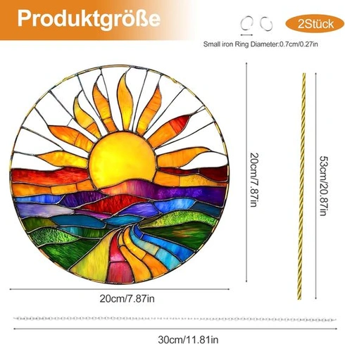 Akrylový lapač slnka, boho štýlový závesný lapač slnka na okná, do záhrady a na balkón, farebná