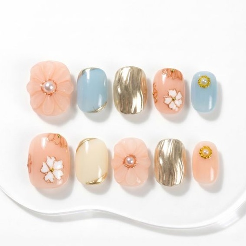 Sun&Beam Nails Ručne vyrábané krátke nails Squoval telovo ružové (#100 S) S #100